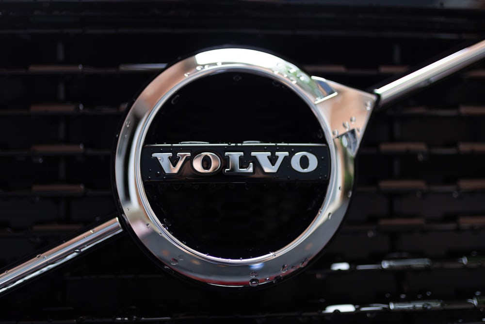 Car grille with Volvo logo
